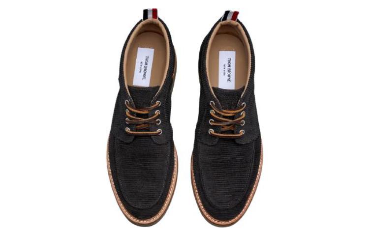 Shop 톰브라운 블랙 로우탑 플랫 앵클부츠 MFD246BF0220205
