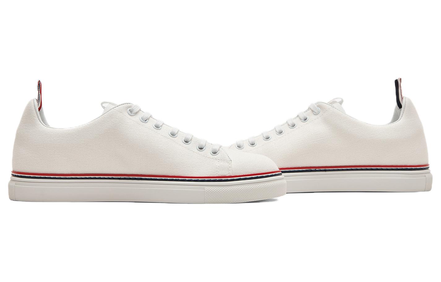 Shop Sneaker Thom Browne Low-Top 'White Stripe' Putih Bergaris MFD219A01588100