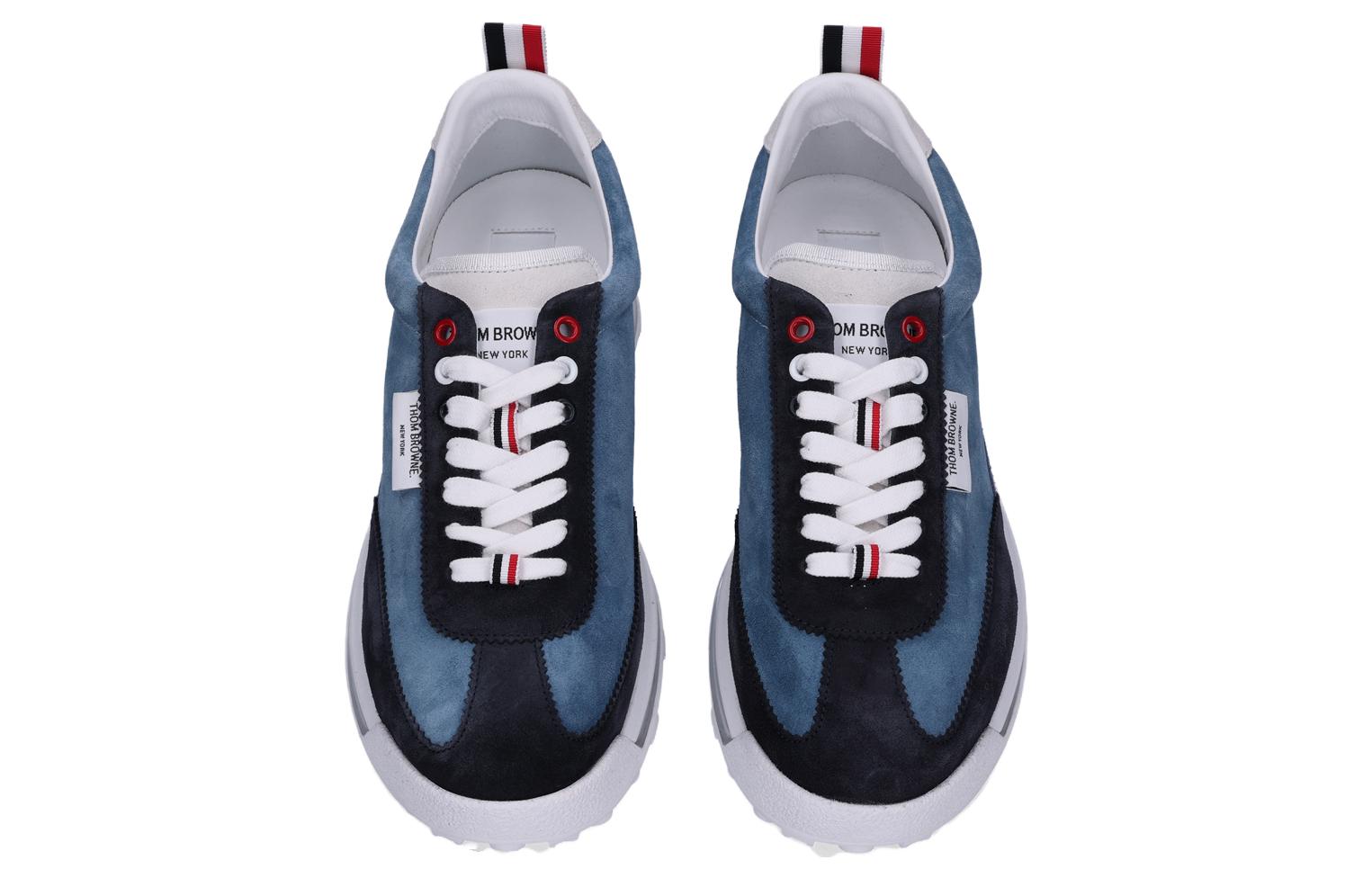 Shop Thom Browne Zapatillas Bajas de Cuero Azul MFD261AL0037413