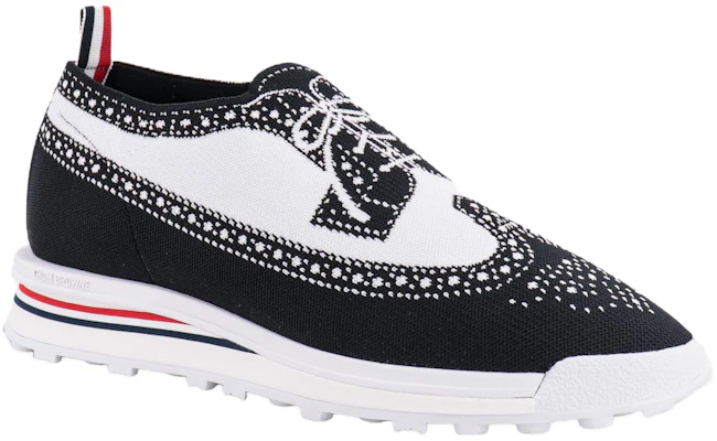 Thom Browne Low Top 'Keselesaan Ringkas Putih Hitam' MFD262AE0648980 Order Thom Browne Low Top 'Keselesaan Ringkas Putih Hitam' MFD262AE0648980