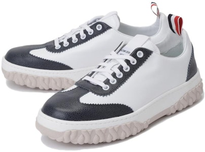 湯姆·布朗(THOM BROWNE)皮革拼色低幫時尚板鞋 男款 白藍色 Order 湯姆·布朗(THOM BROWNE)皮革拼色低幫時尚板鞋 男款 白藍色