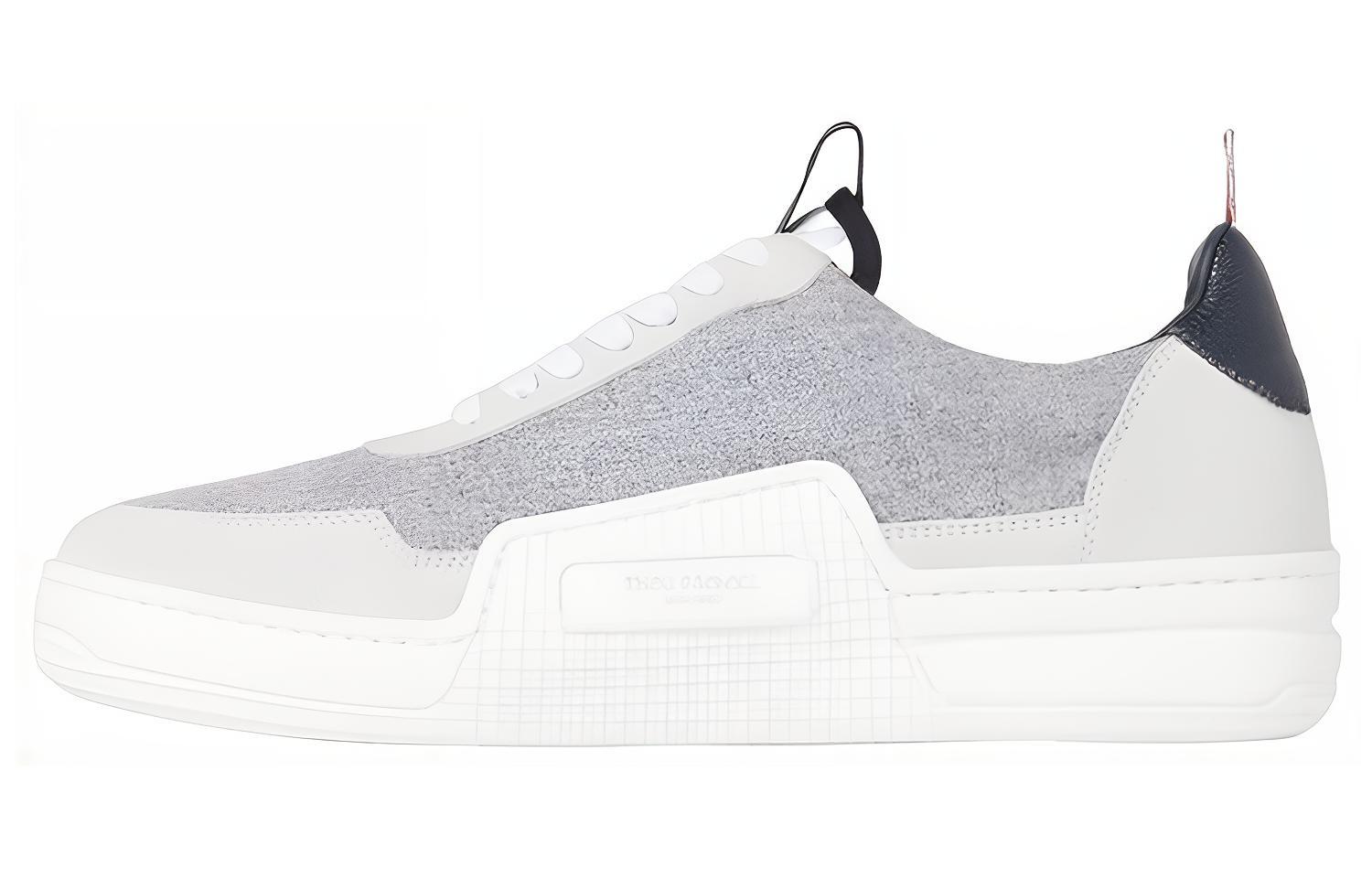 Buy Thom Browne Low Top Lace-Up 'Fashion White Grey' MFD199A02519055