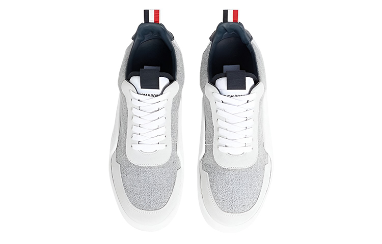 Shop Thom Browne Low Top Lace-Up 'Fashion White Grey' MFD199A02519055