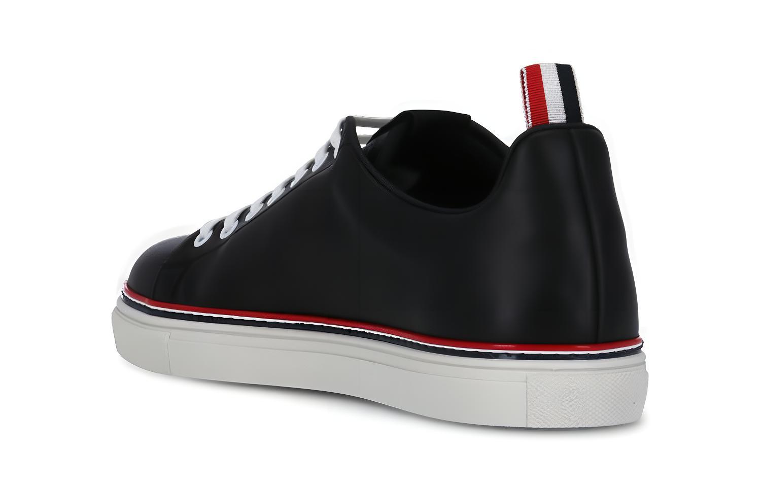 Thom Browne Low Top Leather Sneaker 'Black' 圖 4