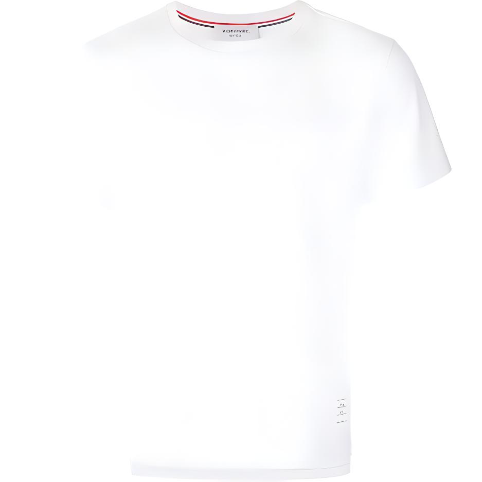 Order トムブラウン ミディアムウェイト 半袖ニットTシャツ ホワイト MJS067A-00042-100