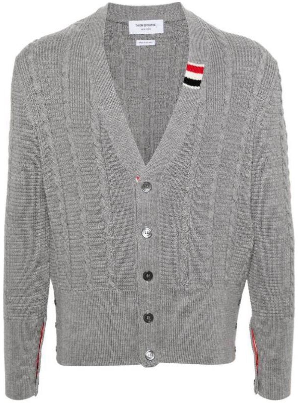thom-browne-men-s-ss-24-light-grey-v-neck-button-up-slim-fit-knit-cardigan-mkc-513-a-y1024-055