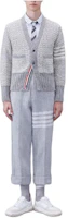 Order Thom Browne Mohair Tweed 4-Bar V-Neck Cardigan Men’s Light Grey Sweater. MKC510A-Y1506-055