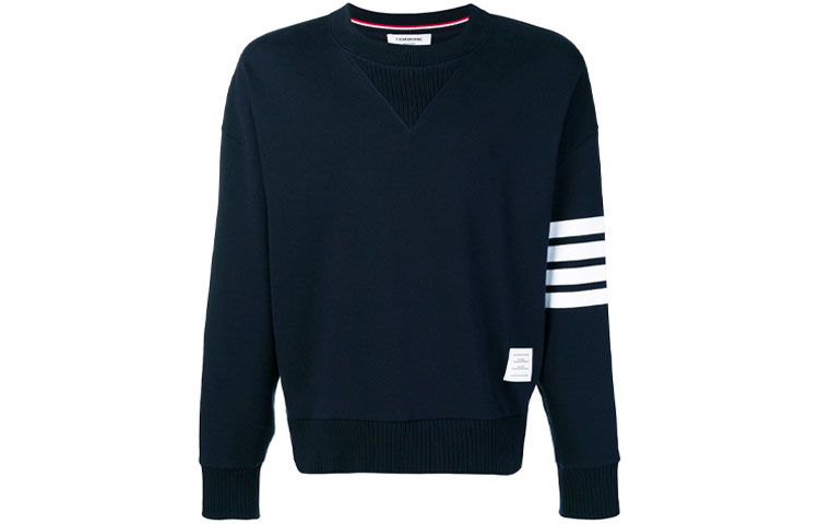 Order Thom Browne Navy 4-Bar Striped Crewneck Sweatshirt Pria Navy MJT158A-00535-415