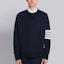 Shop Thom Browne Navy 4-Bar Striped Crewneck Sweatshirt Pria Navy MJT158A-00535-415