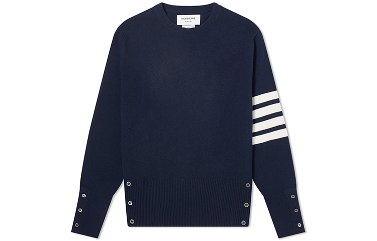 Thom Browne Navy Blue 4-Bar Cashmere Pullover Sweater MKA001A-00011-415