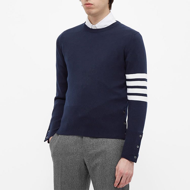 Thom Browne Navy Blue 4-Bar Cashmere Pullover Sweater MKA001A-00011-415 圖 5
