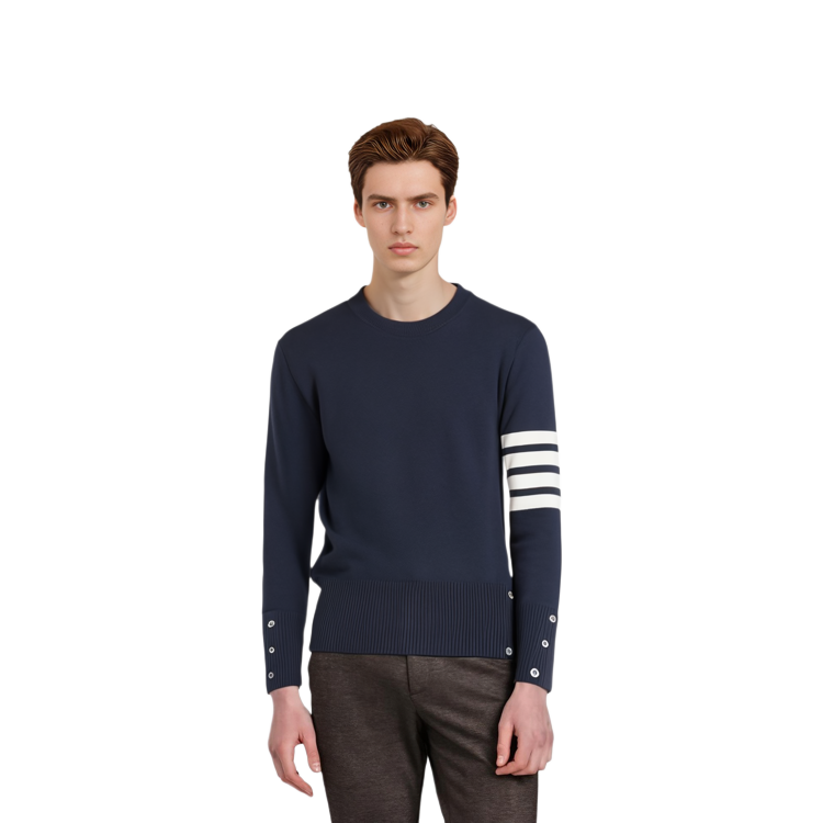 Thom Browne Navy Blue 4-Bar Cashmere Pullover Sweater MKA001A-00011-415 圖 6