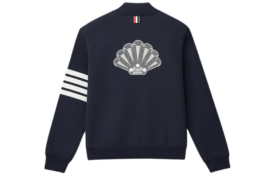 Thom Browne Navy Blue 4-Bar Stripe Knitted Cardigan Zip Jacket MKJ117E-Y3004-415 圖 3