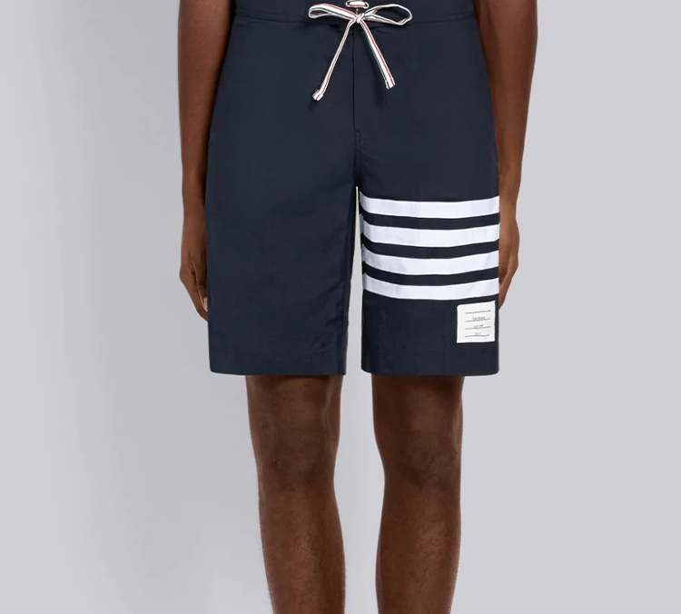 Purchase THOM BROWNE Pantalones Cortos Impermeables Azul Marino 4-Bar Verano Casual MTU223A-05415-415