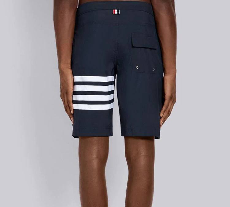 Sizing THOM BROWNE Pantalones Cortos Impermeables Azul Marino 4-Bar Verano Casual MTU223A-05415-415