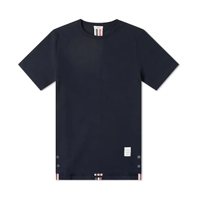 Thom Browne Navy Blue Classic Stripe Cotton Crewneck T-Shirt MJS056A-00050-415