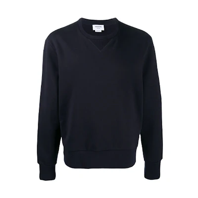 Thom Browne Navy Blue Cotton Crewneck Sweatshirt for Men - Fashion Trend MJT267A-07065-415