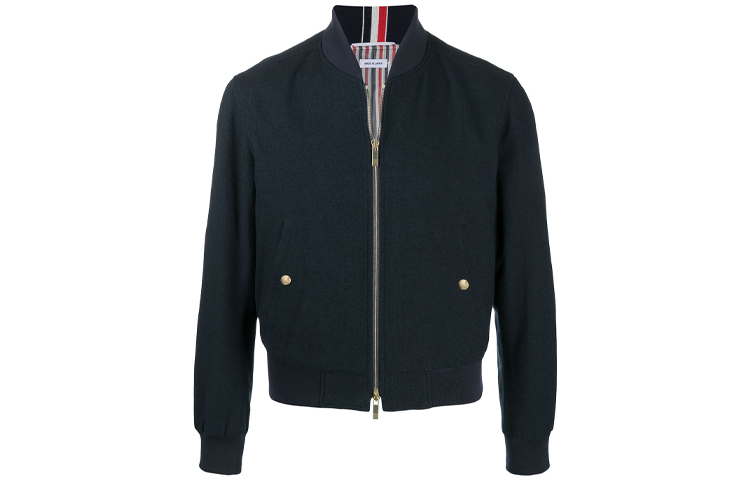 Thom Browne Navy Blue Flight Jacket MJO034A-07684-415