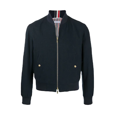 Thom Browne Navy Blue Flight Jacket MJO034A-07684-415