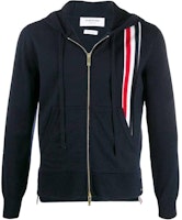 THOM BROWNE Navy Blue Striped Metallic Zip Sweatshirt MKC287A-00014-415 THOM BROWNE Navy Blue Striped Metallic Zip Sweatshirt MKC287A-00014-415