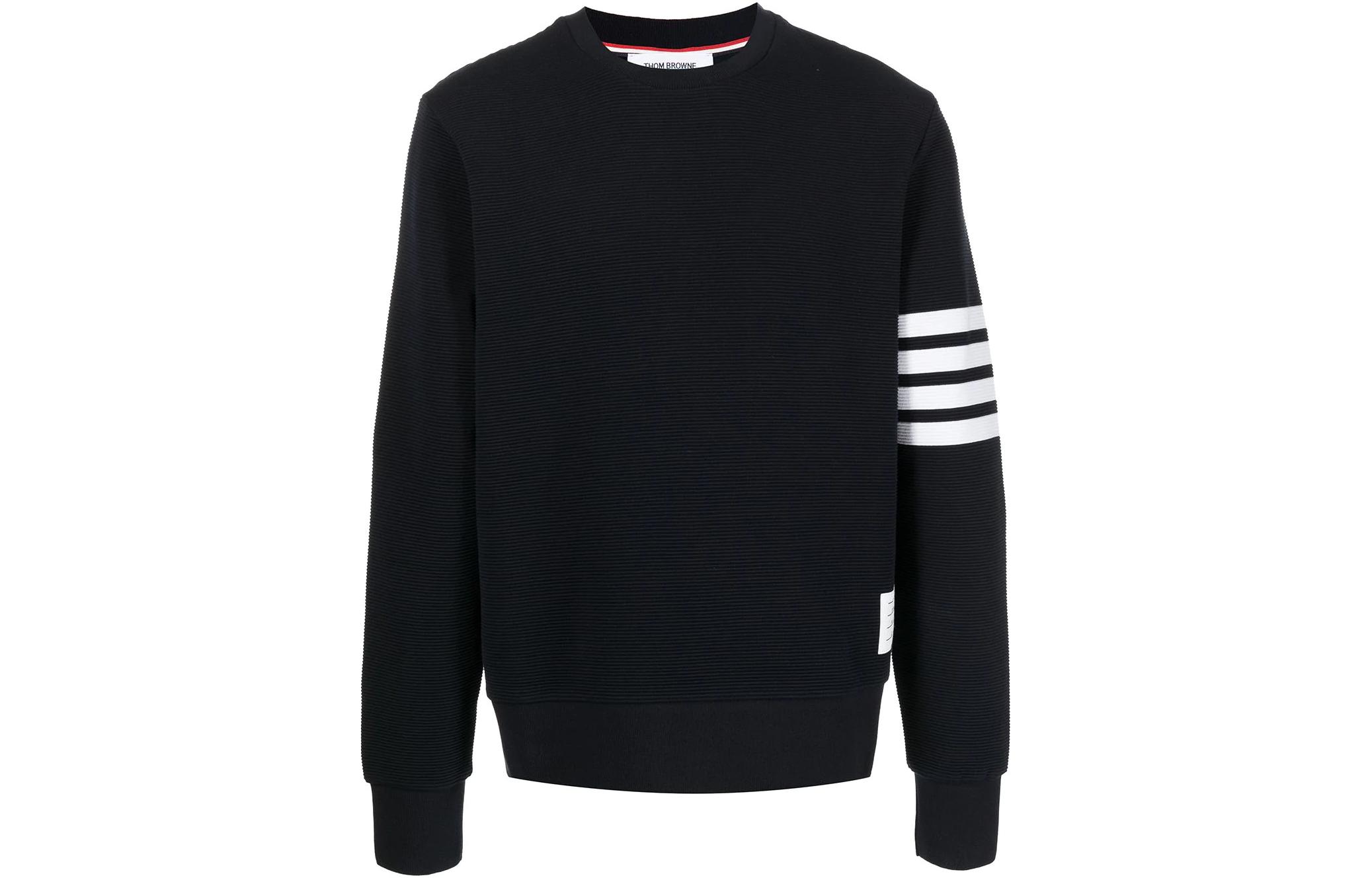 Thom Browne Navy Blue Striped Print Crewneck Pullover Sweatshirt MJT330A-08138-415 圖 2