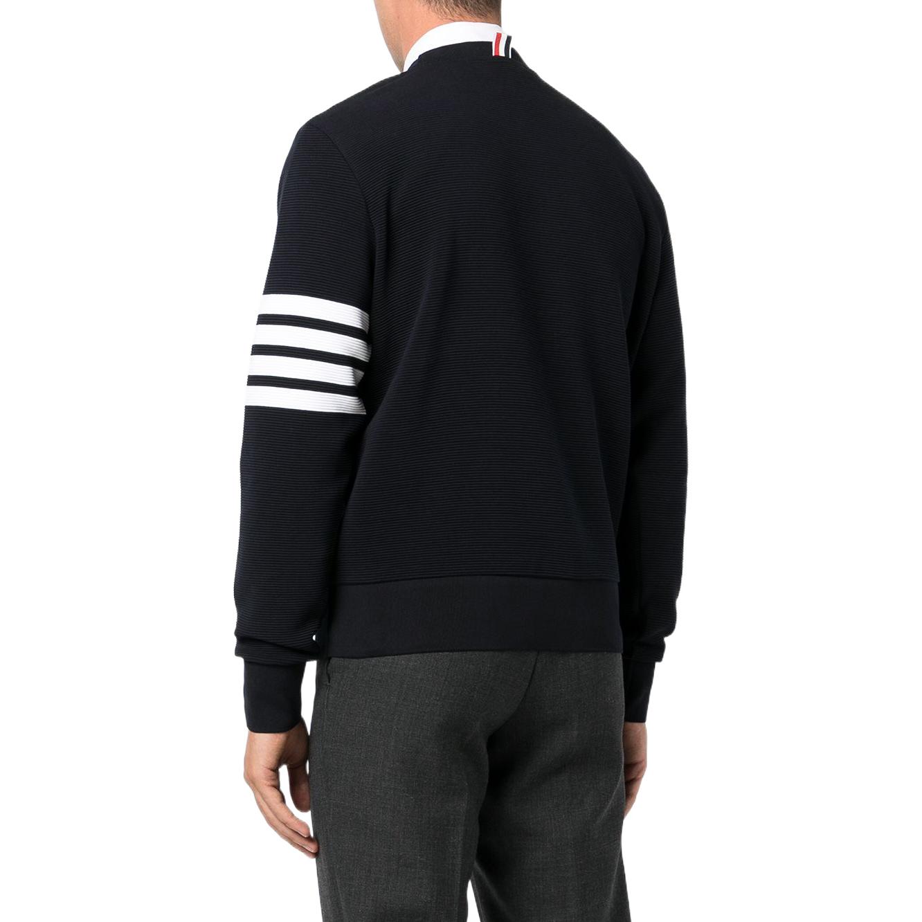 Thom Browne Navy Blue Striped Print Crewneck Pullover Sweatshirt MJT330A-08138-415 圖 4