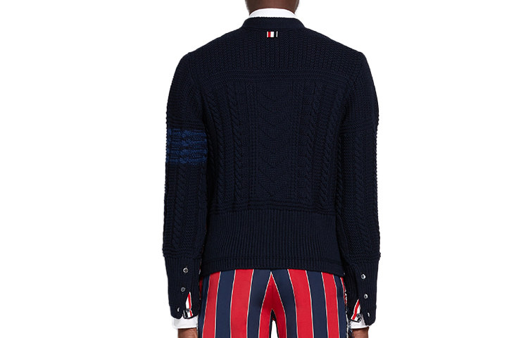 Lookbook 汤姆布朗 深蓝色V领羊毛针织衫 MKC286A-00014-415