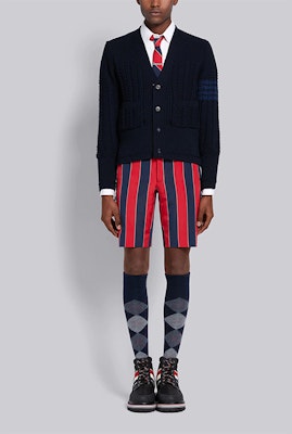 汤姆布朗 深蓝色V领羊毛针织衫 MKC286A-00014-415 Purchase 汤姆布朗 深蓝色V领羊毛针织衫 MKC286A-00014-415