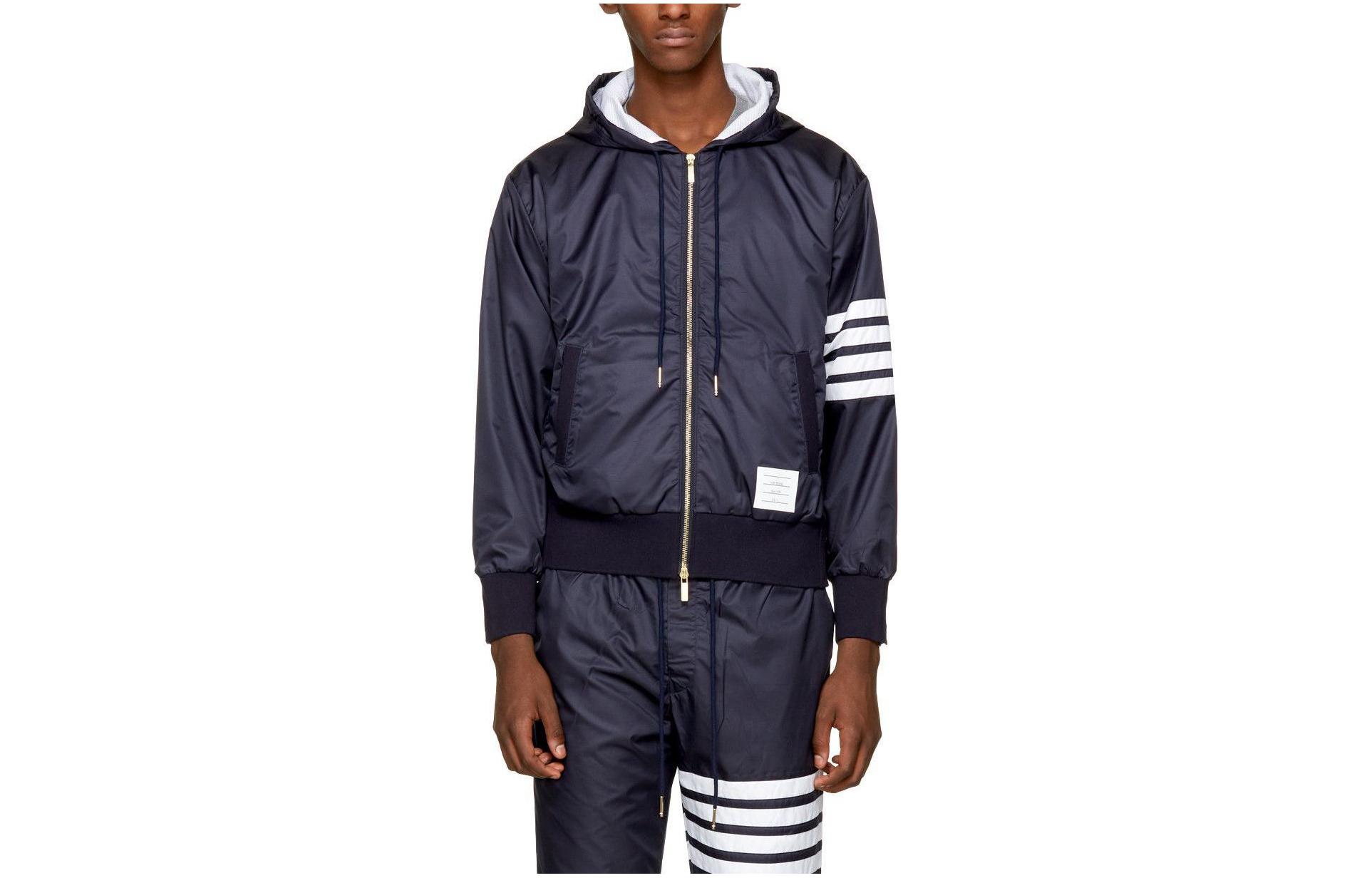 Thom Browne Navy Blue Zipper Hooded Jacket MJT057A-02399-415