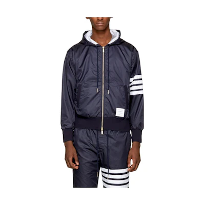 Thom Browne Navy Blue Zipper Hooded Jacket MJT057A-02399-415