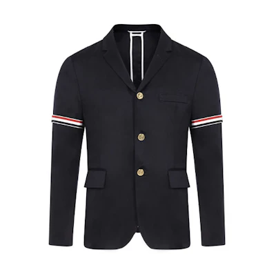 Thom Browne Navy Breathable Blazer with Stripes - Fall Collection MJU527A-03788-415