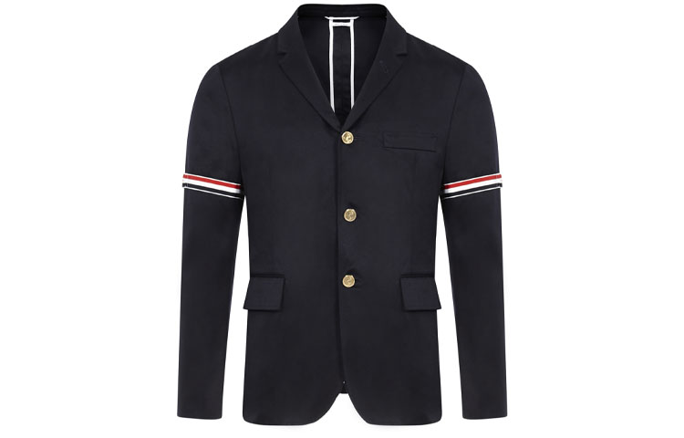 Order Blazer Transpirable Azul Marino Thom Browne con Rayas - Colección de Otoño MJU527A-03788-415