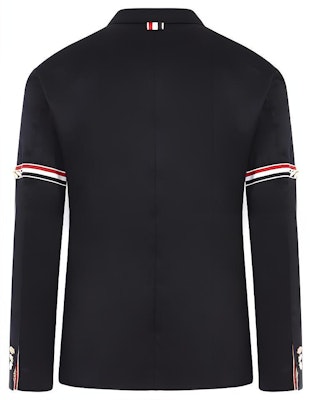 Blazer Transpirable Azul Marino Thom Browne con Rayas - Colección de Otoño MJU527A-03788-415 Lookbook Blazer Transpirable Azul Marino Thom Browne con Rayas - Colección de Otoño MJU527A-03788-415