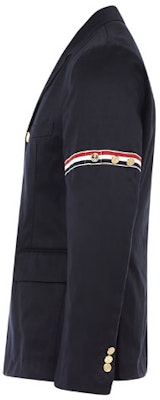 Blazer Transpirable Azul Marino Thom Browne con Rayas - Colección de Otoño MJU527A-03788-415 Shop Blazer Transpirable Azul Marino Thom Browne con Rayas - Colección de Otoño MJU527A-03788-415