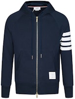 Thom Browne Navy Classic 4-Stripe Zip Hoodie for Men MJT022H-00535-461 Thom Browne Navy Classic 4-Stripe Zip Hoodie for Men MJT022H-00535-461