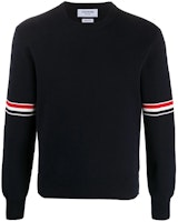 Thom Browne Navy Classic Stripe Cotton Knit Pullover Sweater Men MKA326A-Y3001-415 Thom Browne Navy Classic Stripe Cotton Knit Pullover Sweater Men MKA326A-Y3001-415
