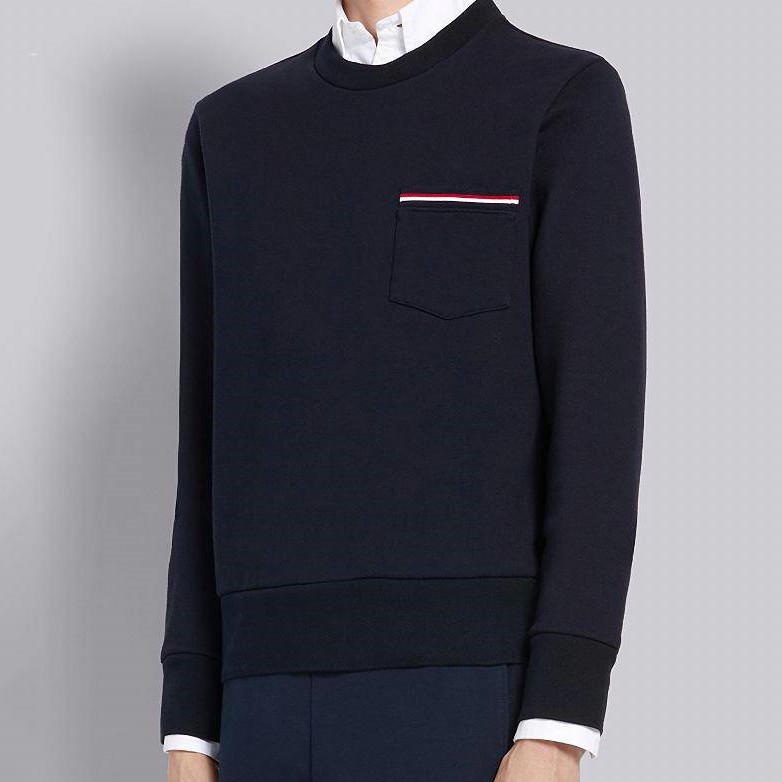 Details for トムブラウン ネイビー コットンリブ クルーネックスウェットシャツ MJT234A-03377-415
