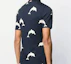 Details for THOM BROWNE Navy Dolphin Print Kaos Polo Lengan Pendek. MJP078A-06463-415
