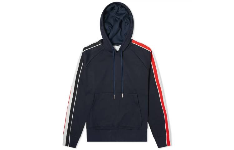 Thom Browne Navy Hoodie with Side Stripes MJT224A-06168-415