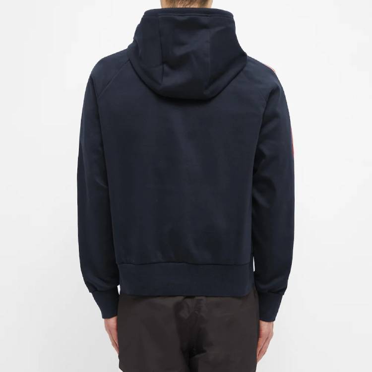 Shop トムブラウン ネイビー サイドストライプ付きフーディー MJT224A-06168-415