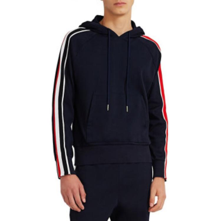 Details for トムブラウン ネイビー サイドストライプ付きフーディー MJT224A-06168-415