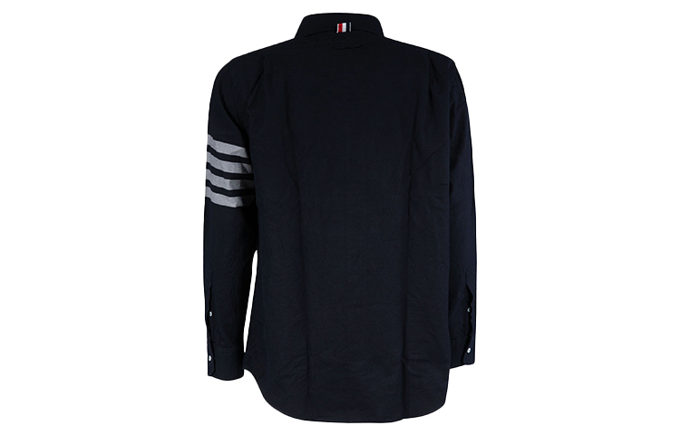 Lookbook トムブラウン メンズ ネイビー アイビークラシック 4バー ストライプ 長袖シャツ MWL272A-05245-415