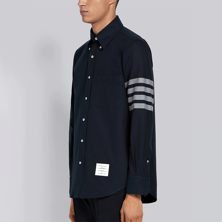 Details for トムブラウン メンズ ネイビー アイビークラシック 4バー ストライプ 長袖シャツ MWL272A-05245-415