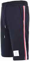 Shop THOM BROWNE Navy Shorts Mid-Rise dengan Detail Triple-Stripe Kasual. MJQ096A-03377-415