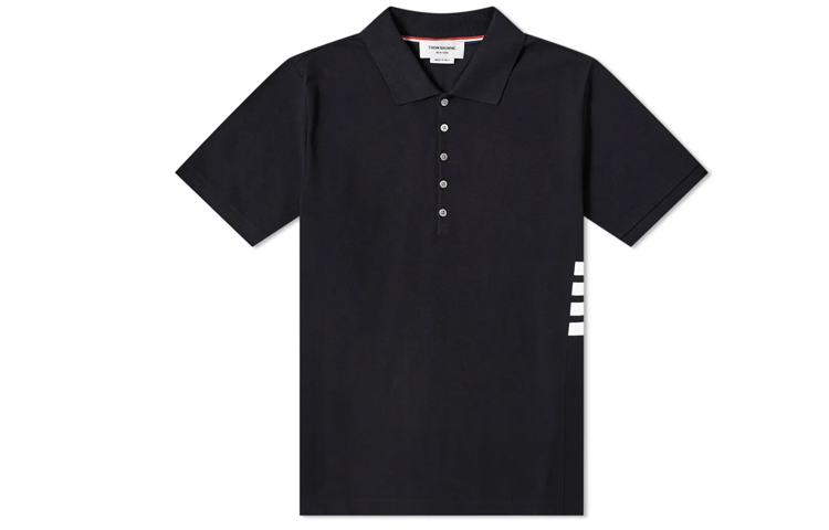 Order THOM BROWNE Polo Azul Marino con Cuatro Rayas Laterales MJP110A00050-415