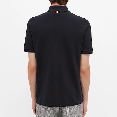 THOM BROWNE Polo Azul Marino con Cuatro Rayas Laterales MJP110A00050-415 Purchase THOM BROWNE Polo Azul Marino con Cuatro Rayas Laterales MJP110A00050-415
