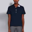 Lookbook Thom Browne Polo Shirt Navy Garis Ribbed untuk Musim Panas. MJP116A-07063-415