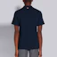 Shop Thom Browne Polo Shirt Navy Garis Ribbed untuk Musim Panas. MJP116A-07063-415