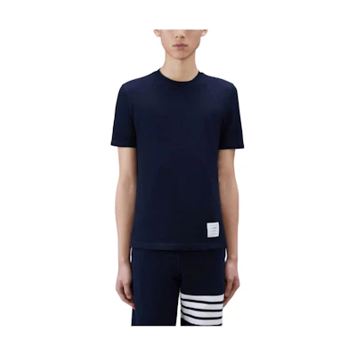 Thom Browne Navy Striped Short Sleeve T-Shirt Summer MJS123A-00050-415