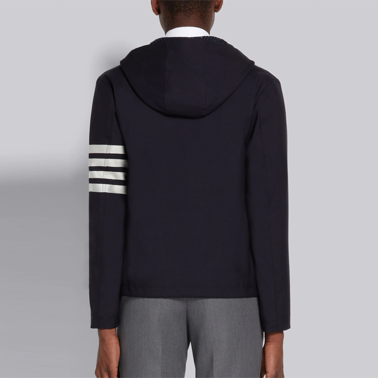 Thom Browne Navy Wool Jacket with Four-Bar Stripes Hoodie MJO136A-06146-415 圖 4
